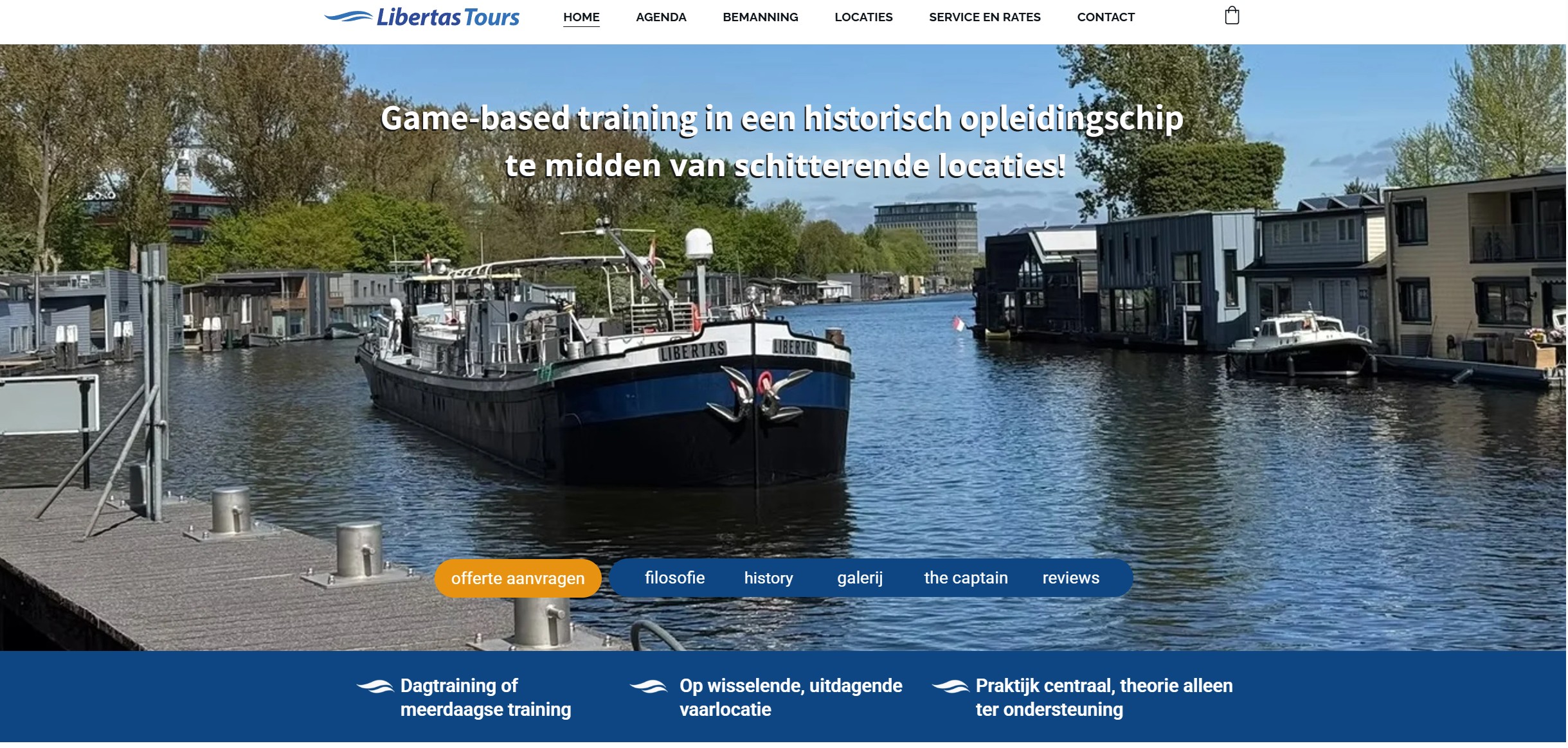 De Libertas op het water