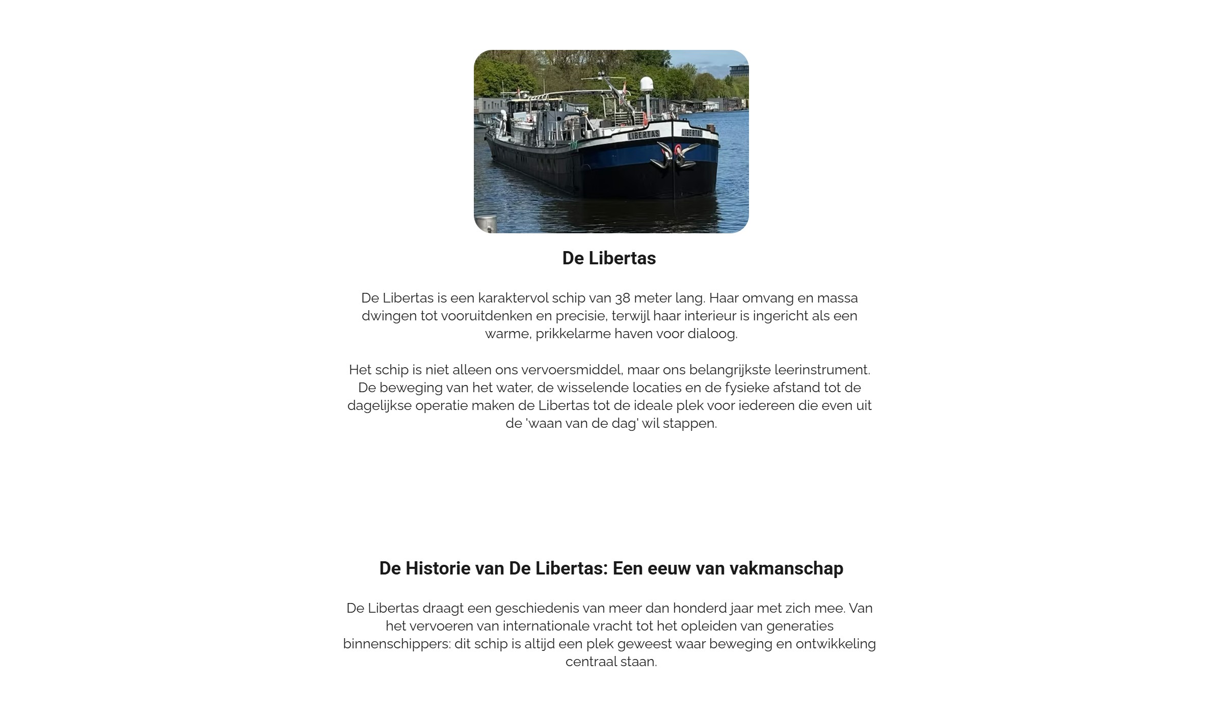 De Libertas op het water